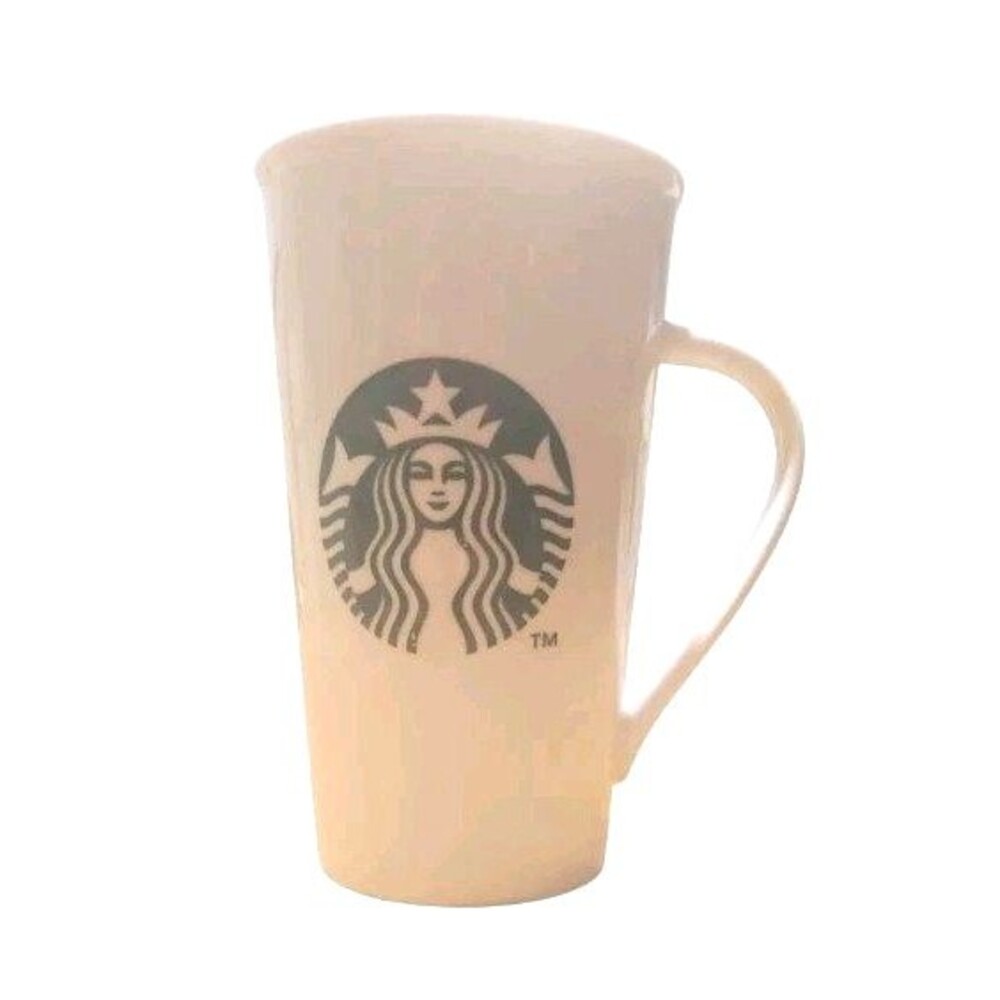 Starbucks 2013 Tall Latte Mug 16 Oz White Ceramic Green Siren Mermaid Logo